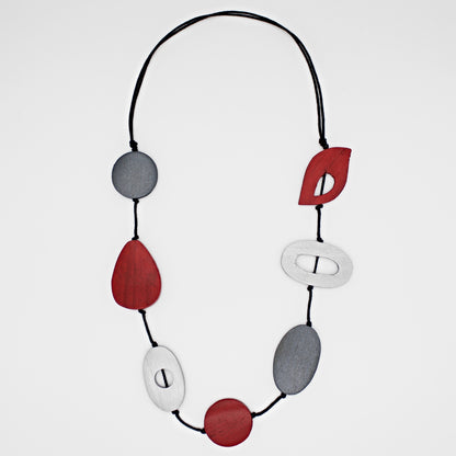 Red Abstract Wrenly Necklace