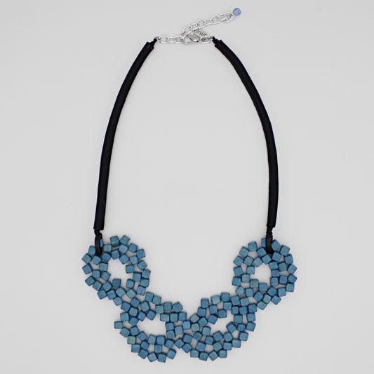 Blue Elyse Beaded Necklace