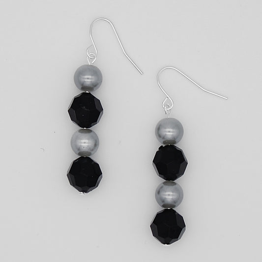 Black Disco Drop Earrings