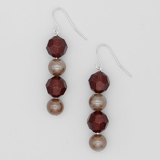 Brown Disco Drop Earrings