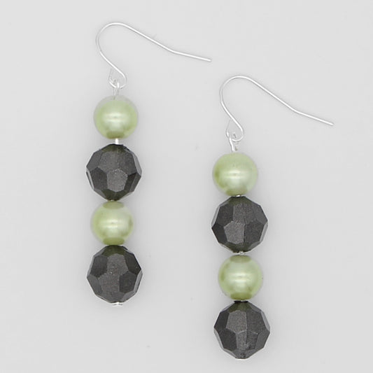 Green Disco Drop Earrings