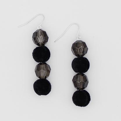 Black and Grey Drop Earrings