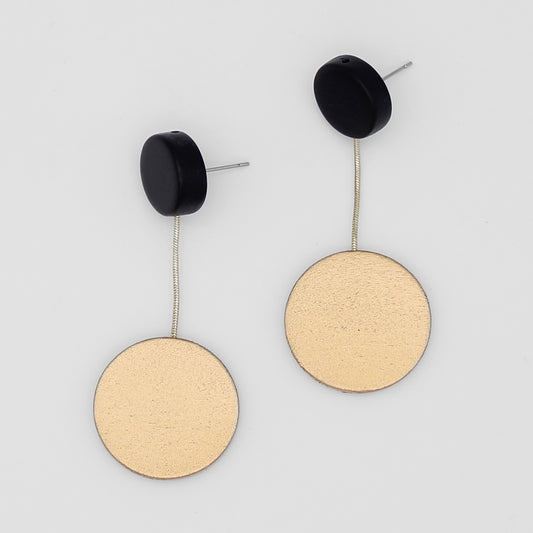 Black and Gold Dangle Earring