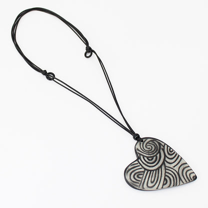 Black Madison Heart Pendant