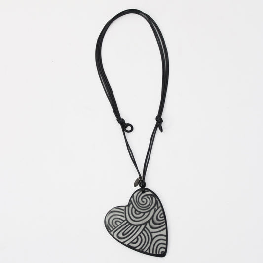 Black Madison Heart Pendant