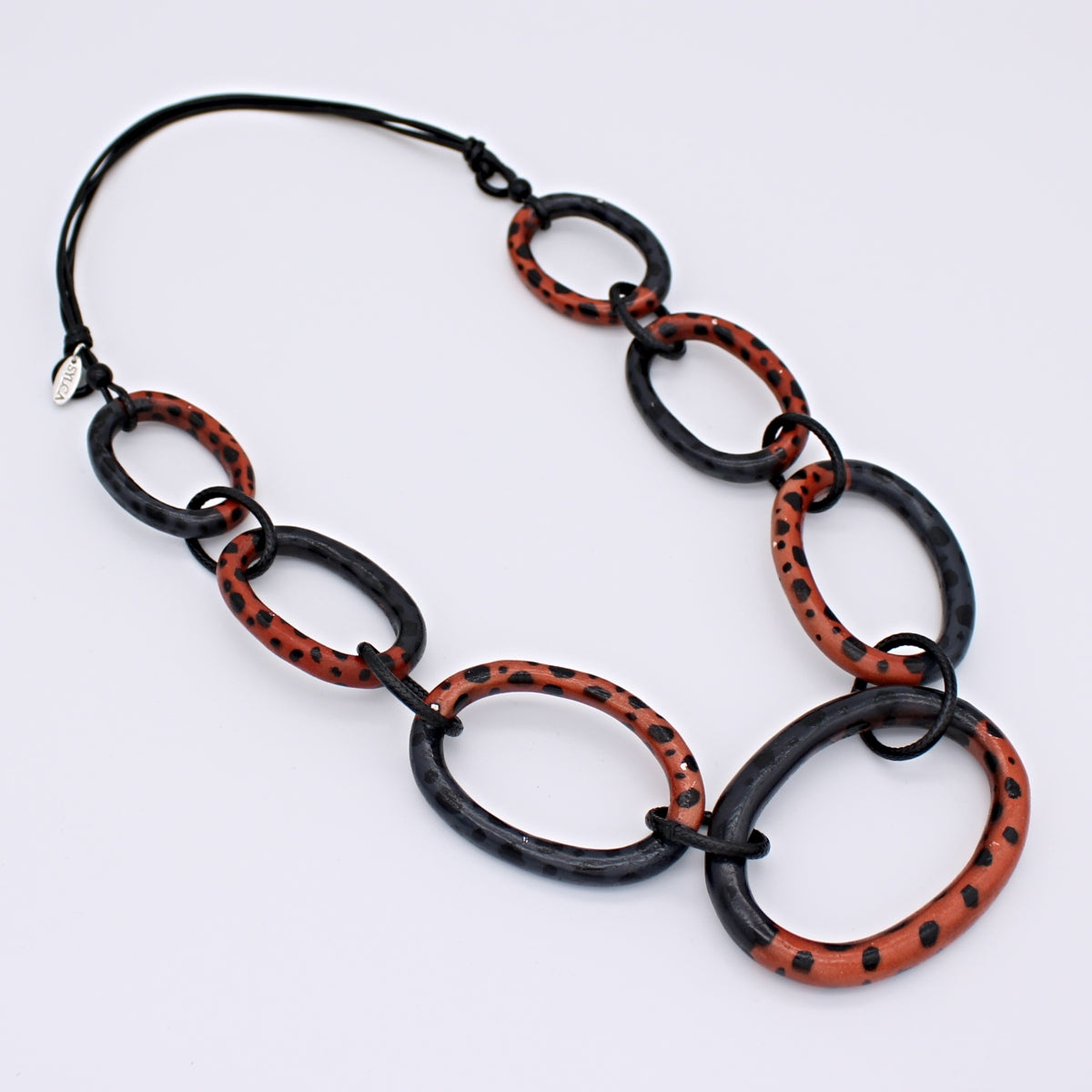 Sunset Orange Aubrey Link Necklace