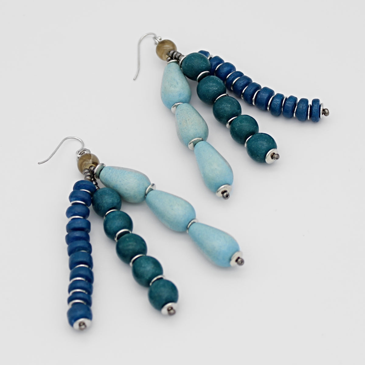 Blue Multi Strand Simone Earrings