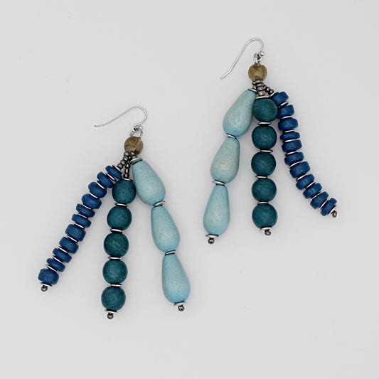 Blue Multi Strand Simone Earrings