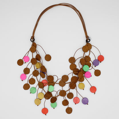 Multi Color Penny Dangle Necklace